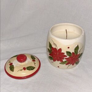 Poinsettia Candle Holder with Lid